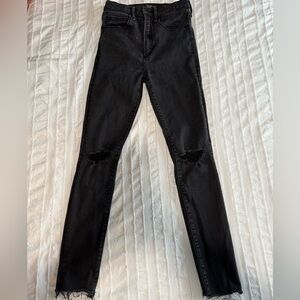 Black Distressed Skinny Jeans